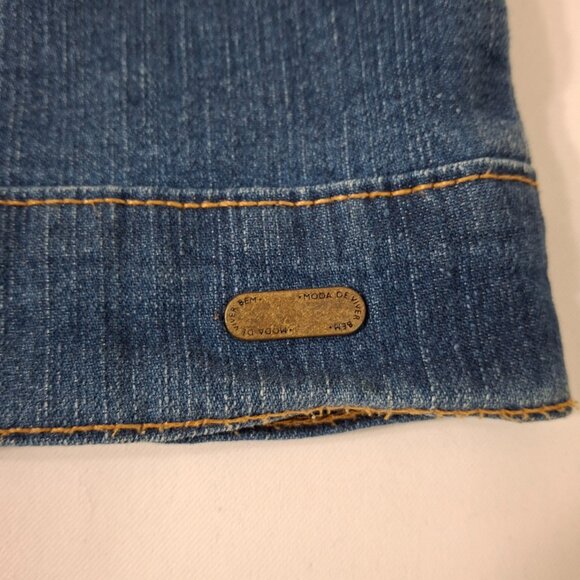 Cantail Jean Jacket Sz 6 Cropped Jean Jacket Stretchy Relaxed Fit In Waist - Picture 8 of 16
